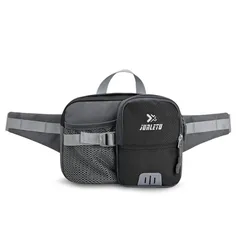 Croogo ウェストポーチ 作業用 大容量 散歩 軽量 通気 ウォーターボトルポケット 夜間反射 釣り用 調節可能 通気性 男女兼用(G-OT02-ブラック) 0