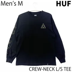 【USED／メンズM】HUF ロングスリーブ TEE ブラック／ゴールド