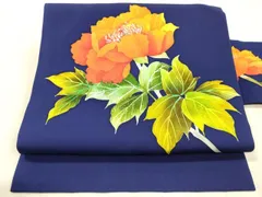 平和屋着物○九寸名古屋帯 ろうけつ染め 枝花文 正絹 逸品 DAAX5987cm