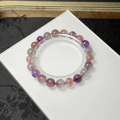 上品 EU製 ★スーパーセブン★パワーストーン ブレスレット 天然石 原石 お守り 8.8-9.3mm ZB1449