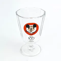 ディズニー100周年 脚付きグラス ミッキーレトロポップ Disney ガラスコップ 日本製