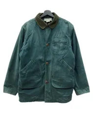 エルエルビーン L.L.Bean 80s HUNTING JACKET ハンティング ジャケット チェックネル ダック ボタン コート アウター USA製 緑 H147 ジャケット 無地 グリーン Sサイズ 104MT-1957