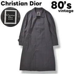 80s ヴィンテージ クリスチャン ディオール ムッシュ Christian Dior MONSIEUR ステンカラー コート センターベント ラグランスリーブ 背抜き 比翼 S グレー  メンズのサムネイル