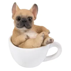 ウービア WOOBIA フレンチブルドックのティーカップ　小　置物 犬 ドック インテリア