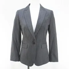 ユナイテッドアローズ UNITED ARROWS セットアップ スーツ ジャケット ロングパンツ スラックス ジップフライ 34 灰系 グレー 日本製 毛 ウール