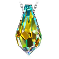 スワロフスキークリスタル 水晶 ネックレス ティアドロップ シルバー925 新銀