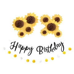 【新品】 regalo 誕生日 飾り 女の子 セット バースデーデコレーション 装飾 ひまわり レターバナー Happy Birthday 記念日 パーティー 花 フラワー ペーパーファン (サンフラワー) 1