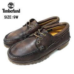 Timberland HERITAGE 3 EYE CLASSIC LUG 50009 ティンバーランド ヘリテージ 3アイ クラシック ラグ デッキシューズ ブラウン サイズ：US 9W 古着 中古