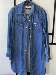 Wrangler ラングラー　ヴィンテージ　ロングデニムシャツ　シャツ　ロング　ブラウス　インディゴ  リーバイス　ラルフ　Lee