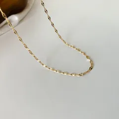 105-2. お肌にやさしい 金属アレルギー対応 シンプルチェーン ゴールド チョーカーネックレス (サージカルステンレス)