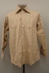 ■10 THE SCOTGH HOUSE スコッチハウス 長袖シャツ サイズL 綿100％■チェック/黄色