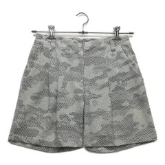 中古 レディース アディダスゴルフ adidas GOLF ショートパンツ M グレー シアサッカー生地 総柄