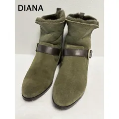 DIANA  ダイアナ  ベルト付スエードショートブーツ  カーキ  23cm  秋冬 送料込み 6457972