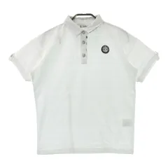 サイズ：M AND PER SE アンパスィ  半袖ポロシャツ ロゴボーダー柄 ホワイト系 [240101538188] ゴルフウェア レディース ストスト