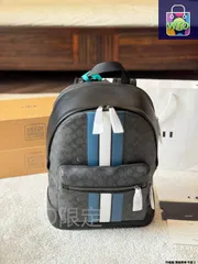 【今日WTO】Coach West 35 Black Monogram Patchwork Backpack - コーチ ウェスト 35 ブラックモノグラムパッチワークバックパック for Unisex-WTO輸入-MPP85