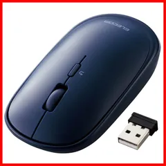 ネイビーブルー 対応 Mac Windows プレゼンモード機能付 4ボタン 静音 薄型 M-TM10DBBU/EC Slint 無線2.4GHz ワイヤレスマウス エレコム