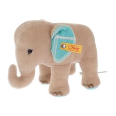 【TIFFANY&Co.】シュタイフ Steiff ゾウ ぬいぐるみ  その他雑貨 コットン モヘア ベージュ ブルー キッズ
