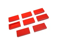 レゴ★赤色の１×２タイル８点セット（中古品）