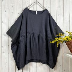 新品 ドッキング プルオーバー Tシャツ 綿 チャコール フリー