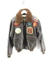 【中古】AVIREX G-1 TOPGUNモデル フライトジャケット ブラウン サイズM[24]
