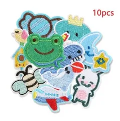 青 男の子 女の子 物 アニマル 果物 フルーツ 乗り物 昆虫 かわいい ハート 魚 イルカ フラワー 花 アップリケ キャラクター おしゃれ 子供 向け 膝 かわいい 刺しゅうワッペン パッチ アイロン 刺繍 補修 DIY 幼稚園 保育園 キッズ