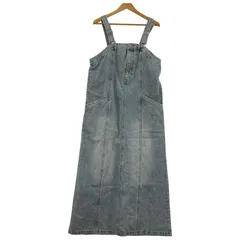 DISCOAT ディスコート デニム ジャンパースカートワンピース sizeL/ライトブルー