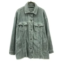 ZARA ザラ コーデュロイジャケット M ライトブルー レディース 古着