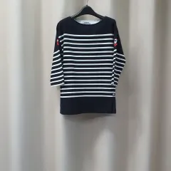 ラッキースーツ 7 スリーブレス ストライプ コットンTシャツ