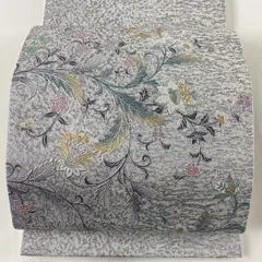 和田光正 袋帯 シルバー アイボリー-