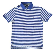 Lsize TOMMY HILFIGER boarder polo shirt トミーヒルフィガー ボーダー ポロシャツ 半袖 25052110