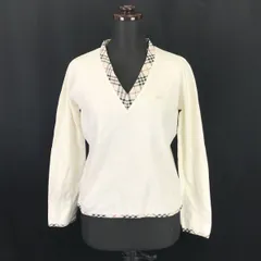 BURBERRY★Vネック/長袖カットソー/薄手セーター【women’s size -M/白/white】Tops/Shirts◆senBH206<sale>