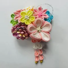 ME-A-21【新品】成人式 振袖 髪飾り 花 振袖用 つまみ細工 コーム ヘア コサージュ 和装 アクセサリー ピンク 桃色 水色 レモン色 水色 黄緑  / 前撮り 七五三 753 浴衣 袴 入学式 卒業式 結婚式 ブライダル 披露宴 和風 洋風