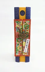 コロコロコイン 彩どりおふだ 友禅紙 華やか 崩しハニカム柄に小花 扇 古典柄 金色が華やかな加賀友禅  細かい松葉 青地 手作りの想いが伝わりますのサムネイル