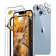 【在庫セール】日本旭硝子製 【 9H強度 】 2枚セッ 対応 いphone14 カメラ保護フィルム フィルム 6.1インチ iPhone14 厚さ0.26超薄型 対応 + アイフォン14 保護フィルム 2枚 強化ガラス フィルム ガラスフィルム ケース 高透過