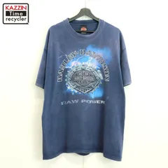 90s USA製 vintage HARLEY DAVIDSON サンダー プリント 半袖Ｔシャツ メンズ 表記XLサイズ