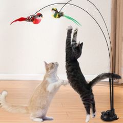 猫おもちゃセット ポリエステル 人口羽毛 充電なし バッテリーなし 猫 鳥 小鳥のおもちゃ 猫じゃらし キャットトイ 屋内 屋外