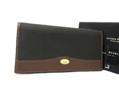 ■新品■未使用■ dunhill ダンヒル オックスフォード PVC×レザー 二つ折り 長財布 ウォレット 小銭入れ ダークブラウン系 FH2748
