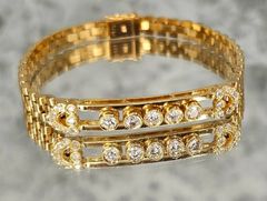 k18YG ダイヤモンドブレスレット 0.70ct. 16.42g 18cm