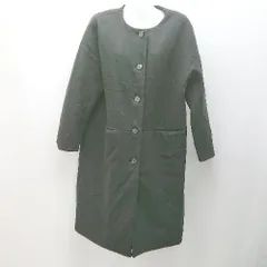 ◇ chocol raffine robe ラウンドネック フロントボタンロング丈 裏地あり 長袖 コート サイズFREE ブラック レディース E  【1307210000394】のサムネイル