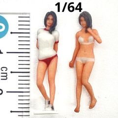 1/64 JK フィギュア2体　ミニチュア　完成品　ミニカーに　ジオラマに　リアルフィギュア　ミニチュアイメージ