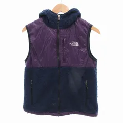 ザノースフェイス THE NORTH FACE デナリベスト フード ロゴ 刺繍 ボア 切替 ナイロン ジップアップ XL 紺 紫 ネイビー パープル NAW45004 /HO● 0129 ■GY18