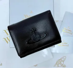 【最新♡なめらかな美しさ】新品 ヴィヴィアン・ウエストウッド 三つ折財布 ブラック