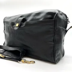 【良品】 LOEWE ロエベ ショルダーバッグ アナグラム 型押しロゴ ヴィンテージ レザー 革 ブラック 黒色 ユニセックス 男女兼用 メンズ レディース