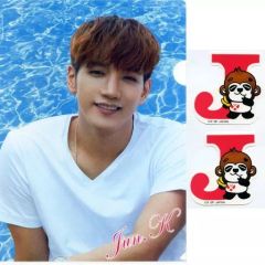 [중고] 클리어 파일 (남성 아이돌) Jun. K A4 클리어 파일 & 스티커 세트 [이치 반 쿠지 2PM] E 상