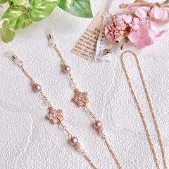 《メガネチェーン》 お顔周りが華やかに⟡.*Flower＆スワロフスキーパール✧︎