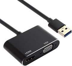 COOLEAD 互換品USB3.0 TO VGA HDMIアダプタ vga変換アダプタ デュアルディスプレイ アダプター モニター プロジェクター HDTV用 1080P対応 Windows7/8/10に対応
