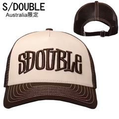 【新品】エスダブル キャップ S/Double AU限定 Mid-Block Curved Peak Trucker Strapback Natural ナチュラル ロゴ ストリート メンズ ユニセックス