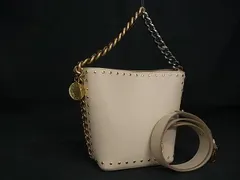 ■新品同様■ STELLA McCARTNEY ステラ マッカートニー フレイム レザー チェーン 2WAY ハンドバッグ ショルダー ピンクベージュ系 FI9189