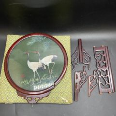 伝統工芸品 中国刺繍 蘇州シルク 双鶴図柄 250716-13T - メルカリ