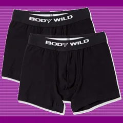 【特価商品】[ボディワイルド] ボクサーパンツ ボクサーブリーフ ビッグロゴ 2枚組 前あき 綿混 ベーシック BWB0802 メンズ